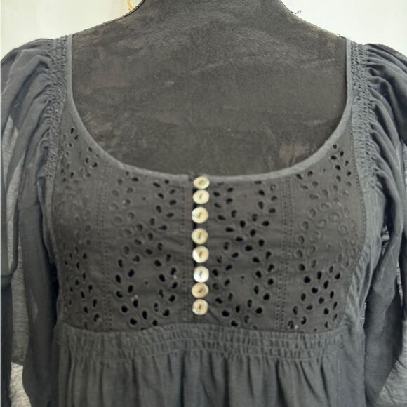 Rebecca Taylor Silk Blend Top Black - Picture 4 of 12